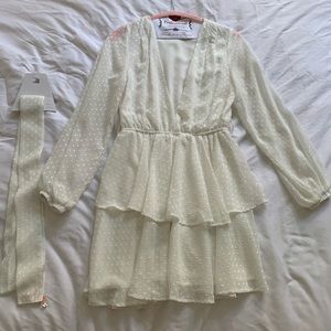 Lioness Long Sleeve White Dress!